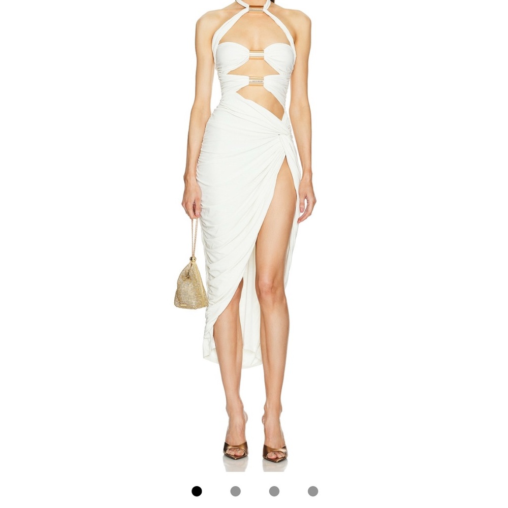 Michael Costello White Asymmetrical Dress